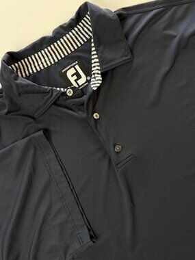 FootJoy FJ ProDry Lisle Polo 2XL Navy Blue Golf Shirt Performance 28544